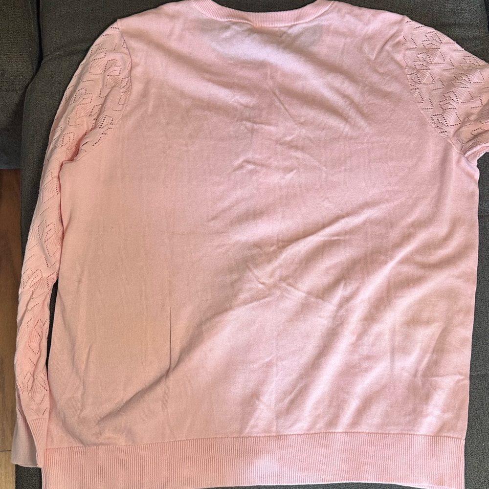 Pink Cardigan Women's Sweater - Picture 5 of 6